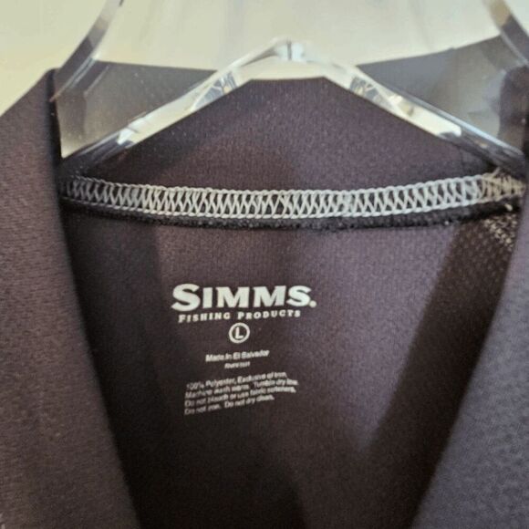 Simms Fishing Products Lightweight Long Sleeve Baselayer Shirt Mens Black Size L - Picture 3 of 3
